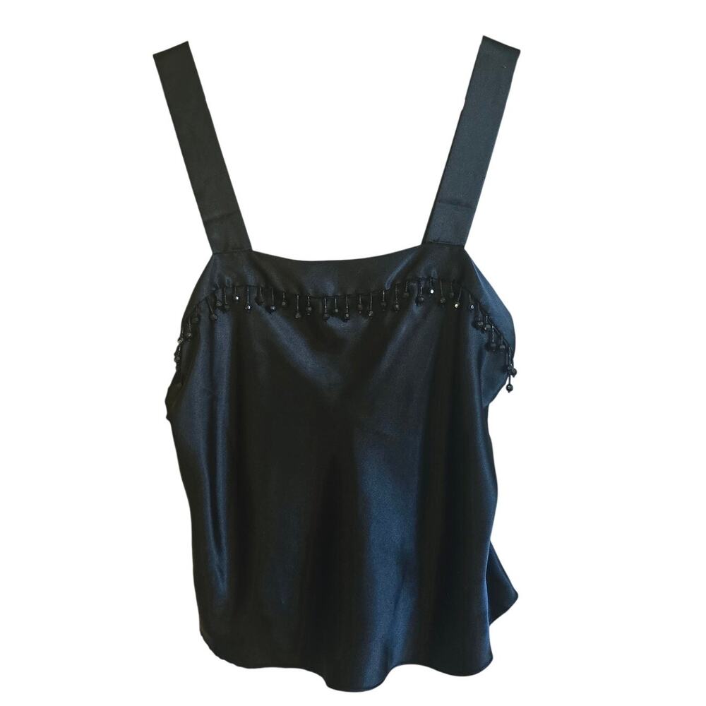 Vintage Intimate affairs satin beaded tank whimsygoth